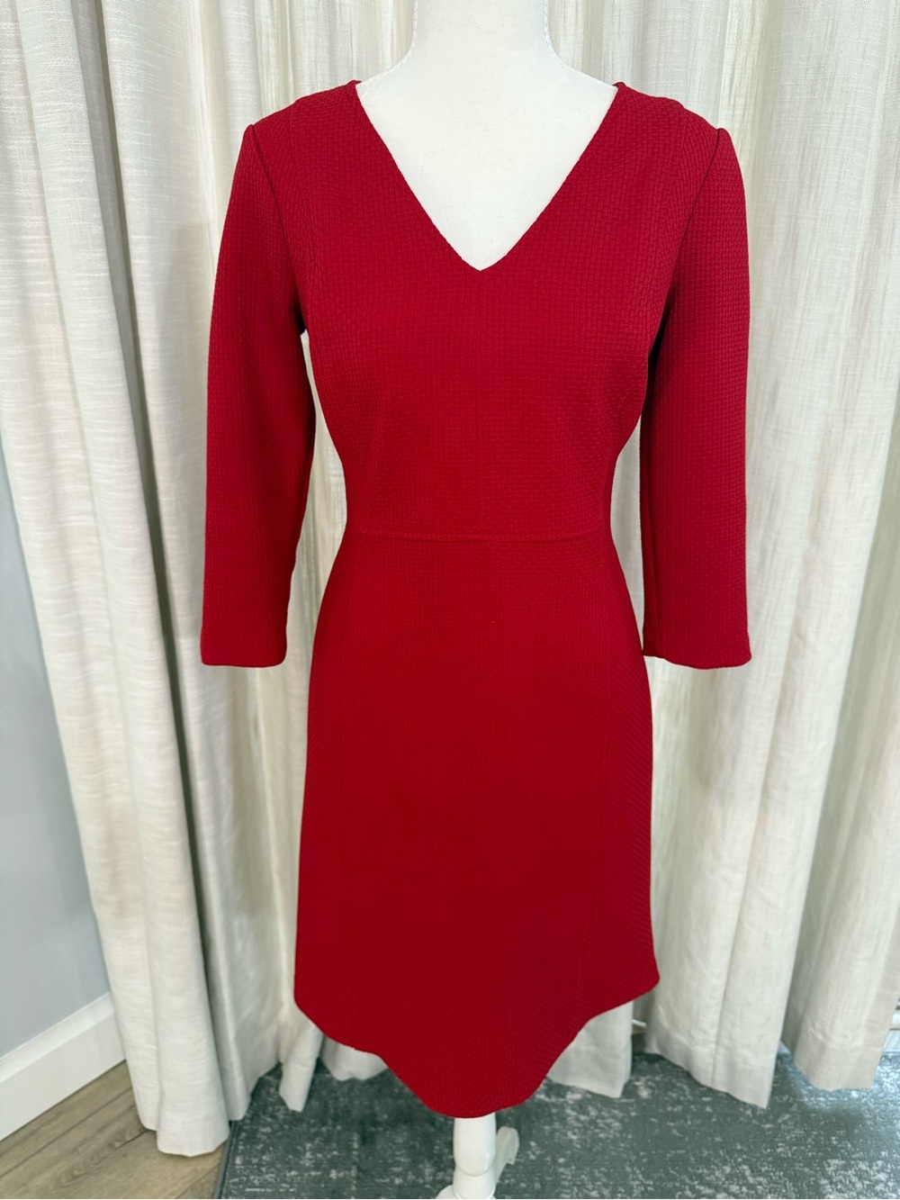 Ralph Lauren Red V-Neck Midi Dress